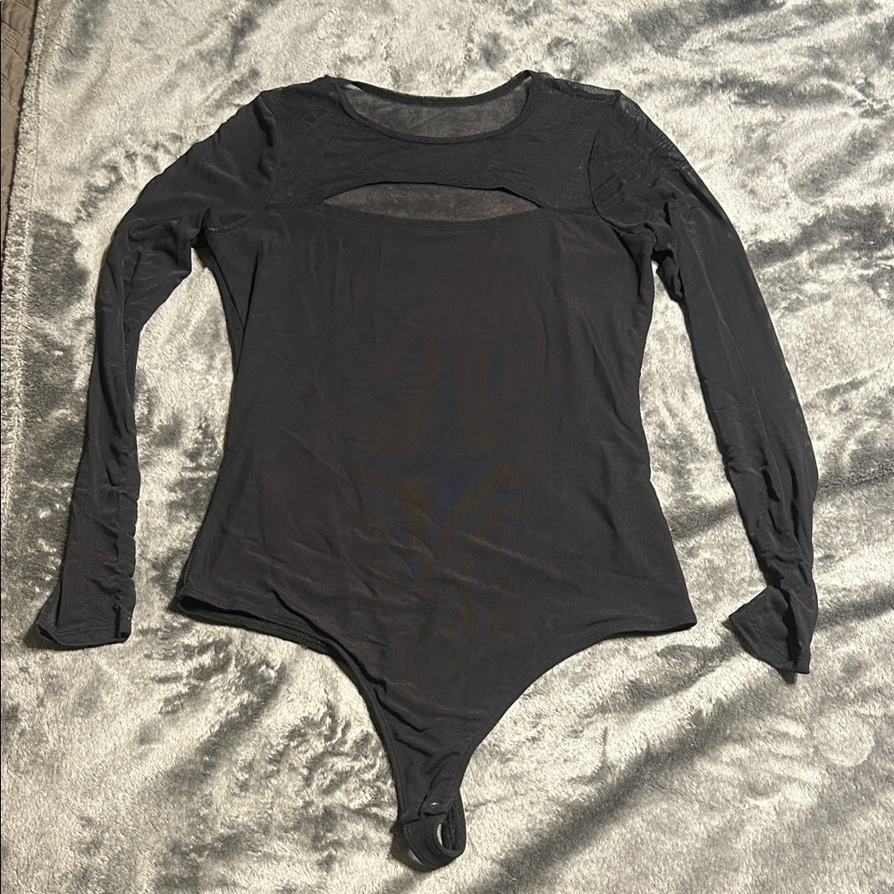 Hollister Black Cut-Out Long Sleeve Bodysuit Large